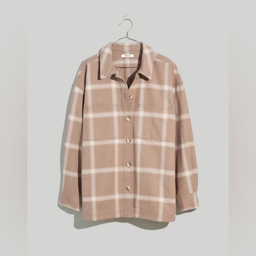 Madewell Flannel Kentwood Oversized Shirt-Jacket in Windowpane